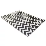 Outdoor rug, double-sided, 180 x 120 cm, black-white