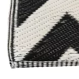 Outdoor rug, double-sided, 180 x 120 cm, black-white