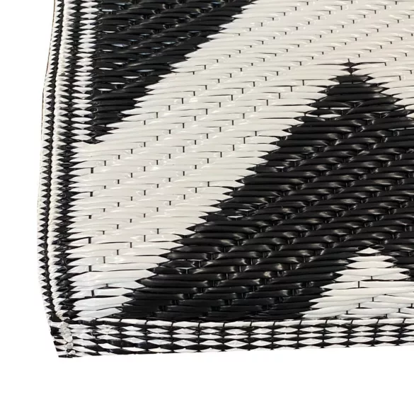 Outdoor rug, double-sided, 180 x 120 cm, black-white
