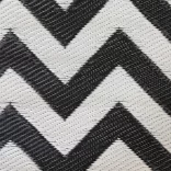 Outdoor rug, double-sided, 180 x 120 cm, black-white