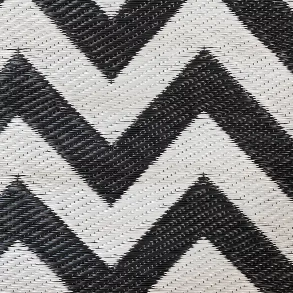 Outdoor rug, double-sided, 180 x 120 cm, black-white