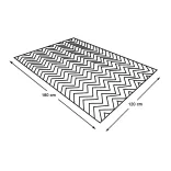 Outdoor rug, double-sided, 180 x 120 cm, black-white