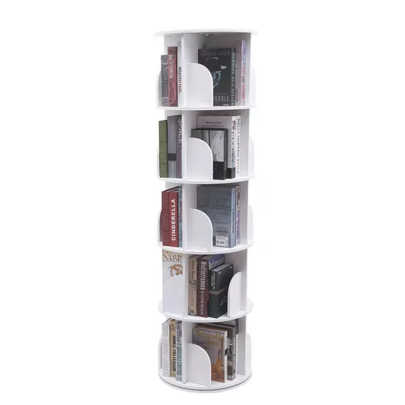 Rotating Bookshelf 46x46x160cm, White