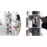 Rotating Bookshelf 46x46x160cm, White