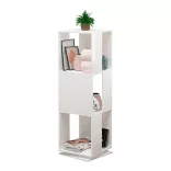 Rotating Bookshelf, 34x34x108 cm, White