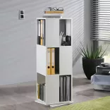 Rotating Bookshelf, 34x34x108 cm, White