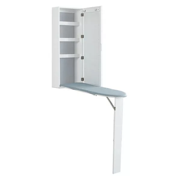 Wall-Mounted Mirror Storage Cabinet with Foldable Ironing Board
