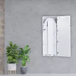 Wall-Mounted Mirror Storage Cabinet with Foldable Ironing Board