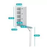 Wall-Mounted Mirror Storage Cabinet with Foldable Ironing Board