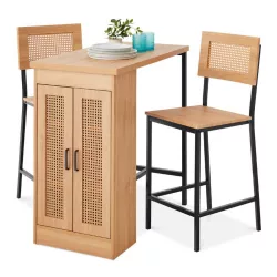 3-piece elevated dining set with storage