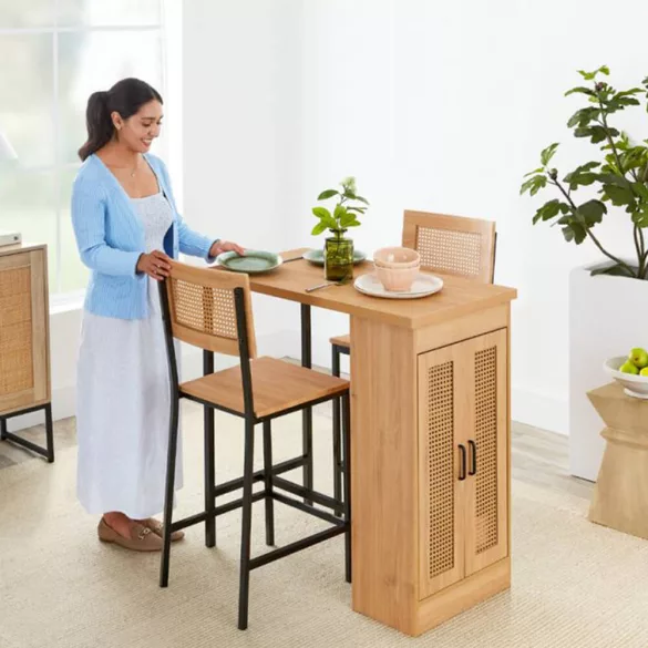 3-piece elevated dining set with storage