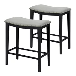 Upholstered Bar Stool Set of 2, Grey