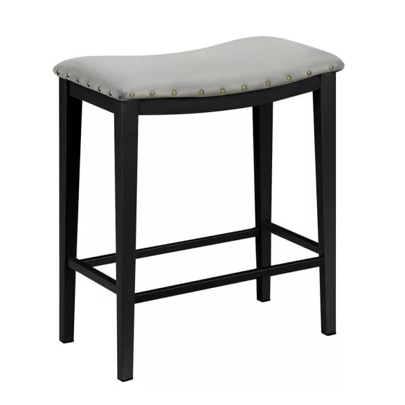 Upholstered Bar Stool Set of 2, Grey