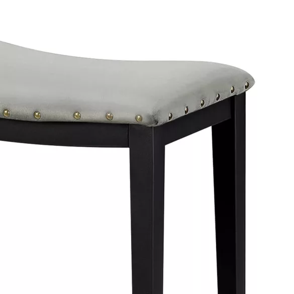 Upholstered Bar Stool Set of 2, Grey