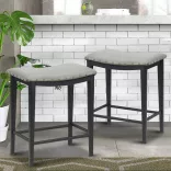 Upholstered Bar Stool Set of 2, Grey