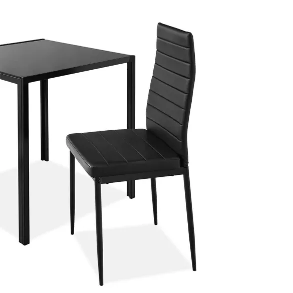 2-person dining set with glass table