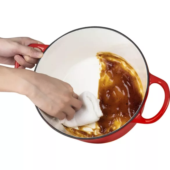 Enameled Cast Iron Pot with Lid 4L, Red