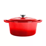 Enameled Cast Iron Pot with Lid 4L, Red