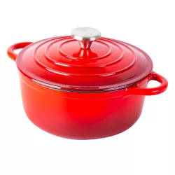 Enamelled Cast Iron Pot with Lid 4L, Blue