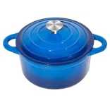 Enamelled Cast Iron Pot with Lid 4L, Blue