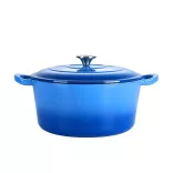 Enamelled Cast Iron Pot with Lid 4L, Blue