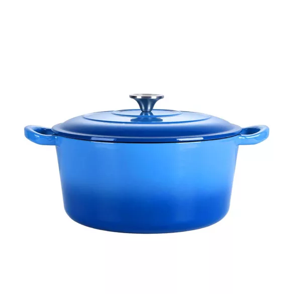Enamelled Cast Iron Pot with Lid 4L, Blue