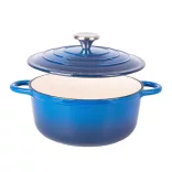 Enamelled Cast Iron Pot with Lid 4L, Blue