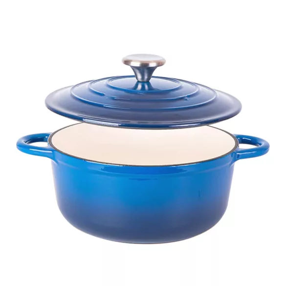 Enamelled Cast Iron Pot with Lid 4L, Blue