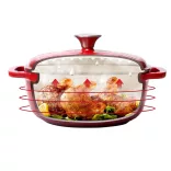 Enameled Cast Iron Pot with Lid 5.7 L, Red