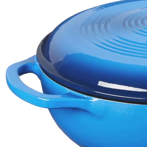 Enamelled Cast Iron Pot with Lid 5.7 L, Blue