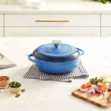 Enamelled Cast Iron Pot with Lid 5.7 L, Blue