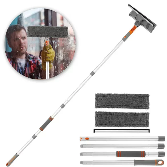 2-in-1 Window Cleaning Set with Extendable Handle