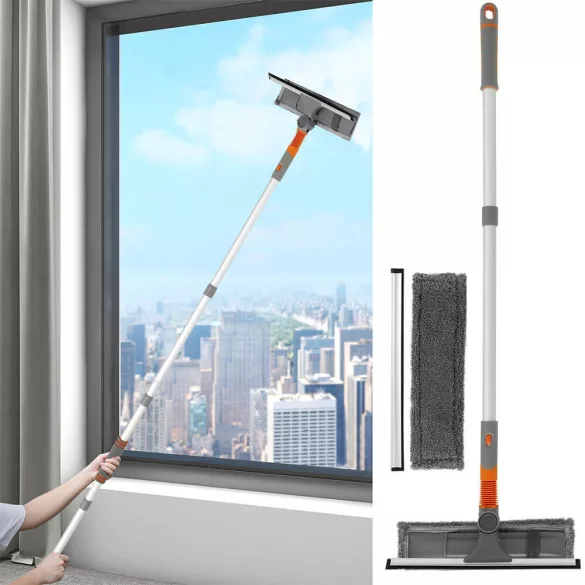 2-in-1 Window Cleaning Set with Extendable Handle