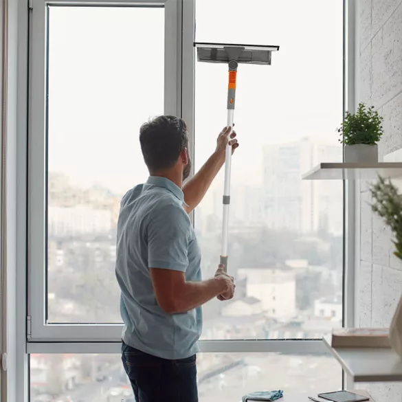 2-in-1 Window Cleaning Set with Extendable Handle
