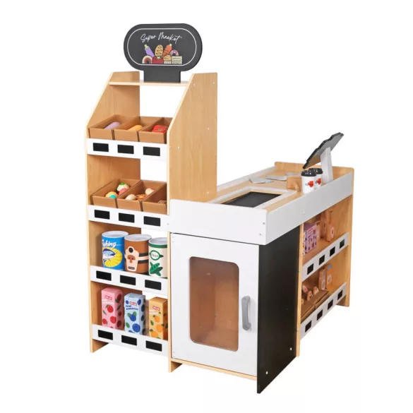 Wooden Supermarket with Accessories