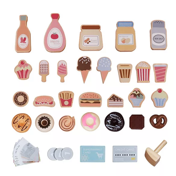 Wooden Supermarket with Accessories