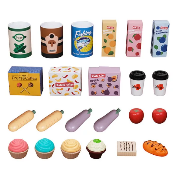 Wooden Supermarket with Accessories