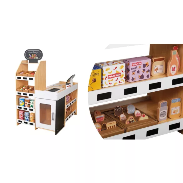 Wooden Supermarket with Accessories