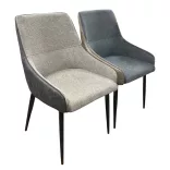 Teddy Chair with Reversed Colors, Beige-Grey/Grey-Beige 2pcs