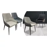 Teddy Chair with Reversed Colors, Beige-Grey/Grey-Beige 2pcs