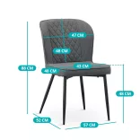 Leo Dining Chair, Set of 2, Grey