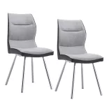 Lisa Dining Chair Set of 2, Grey-Black
