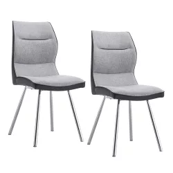 Lisa Dining Chair Set of 2, Grey-Black