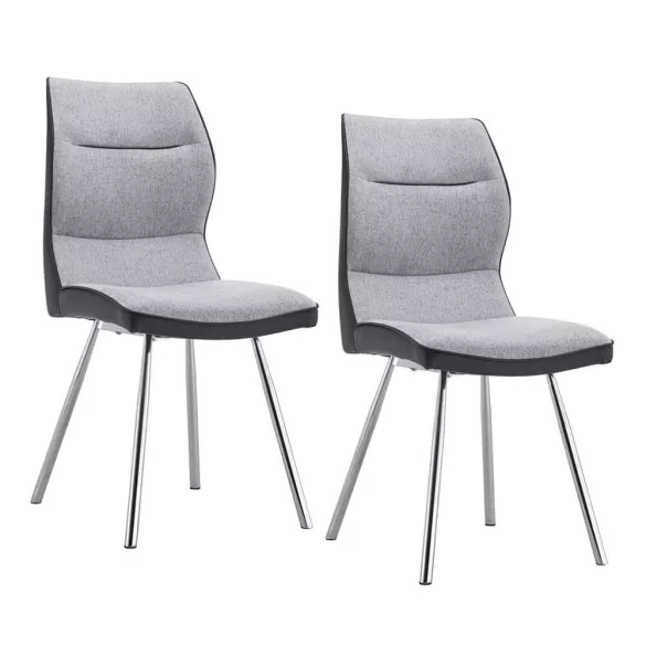 Lisa Dining Chair Set of 2, Grey-Black