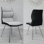Lisa Dining Chair Set of 2, Grey-Black