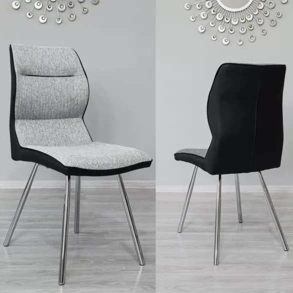Lisa Dining Chair Set of 2, Grey-Black