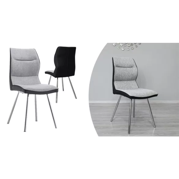 Lisa Dining Chair Set of 2, Grey-Black