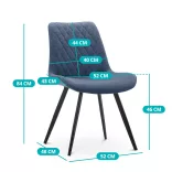 Zoe Dining Chair Set of 2, Steel Blue