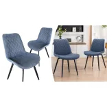 Zoe Dining Chair Set of 2, Steel Blue