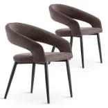 Luna 2-piece chair set dark brown